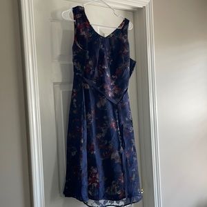 Navy and Floral Maternity Party Dress